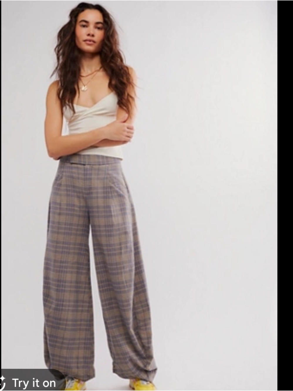 Plaid Wide-Leg Women's pants